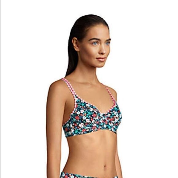 Land’s End reversible underwire bikini adjustable gingham floral Various - Picture 3 of 7